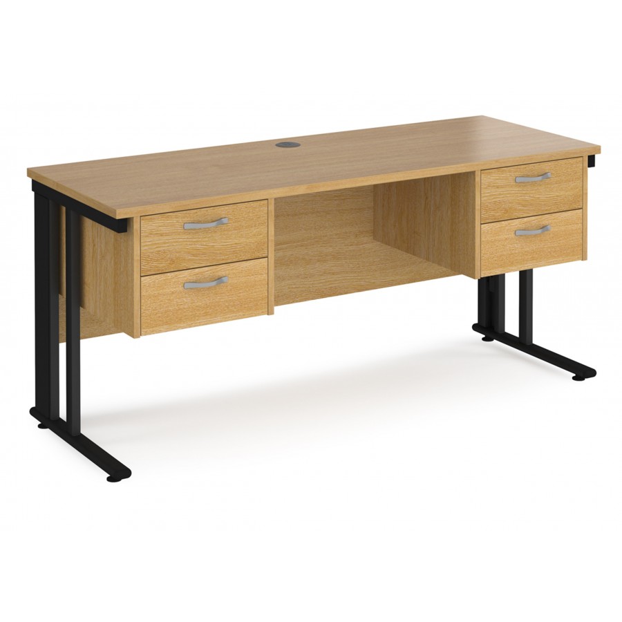 Maestro Cable Managed Desk With Twin Pedestals